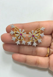 Beautiful ear studs with green stone